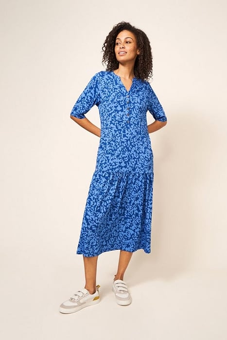 SABINA JERSEY DRESS BLUE MULTI 1