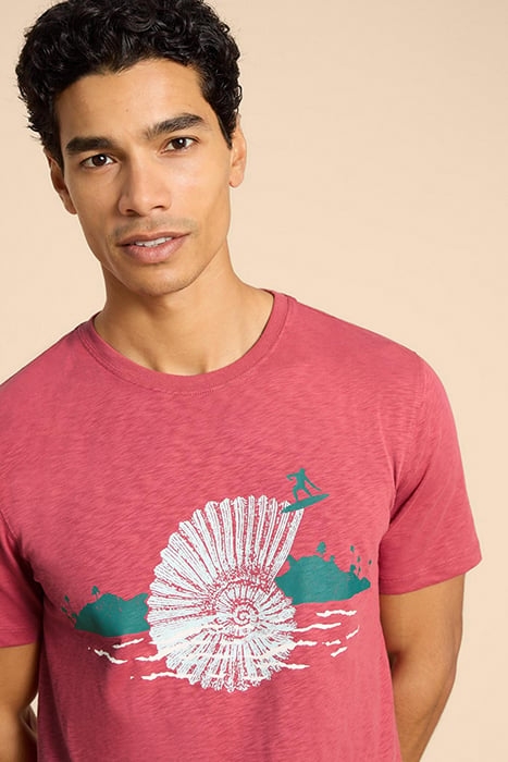 SURF SHELL GRAPHIC TEE CORAL PRINT 4