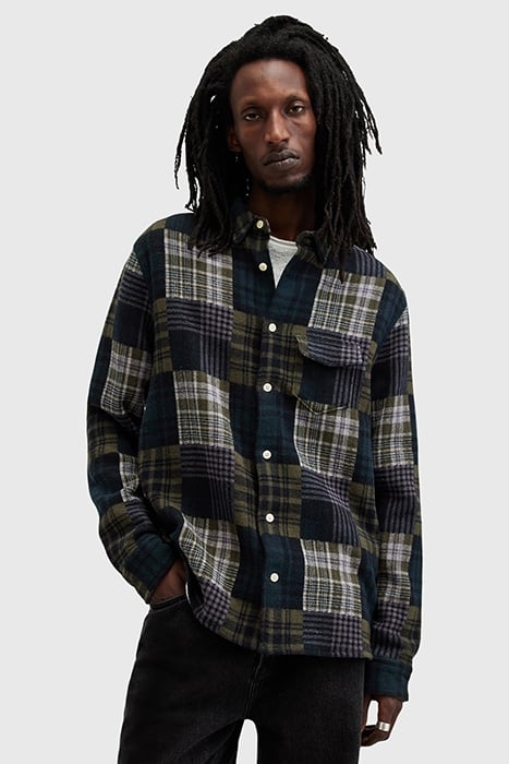 HOPTON LS SHIRT KHAKI GREEN 1