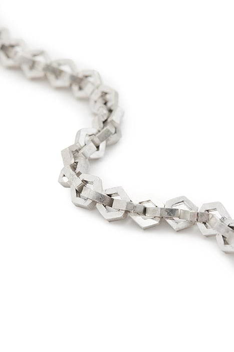 HEX CHAIN NECKLACE WARM SILVER 4
