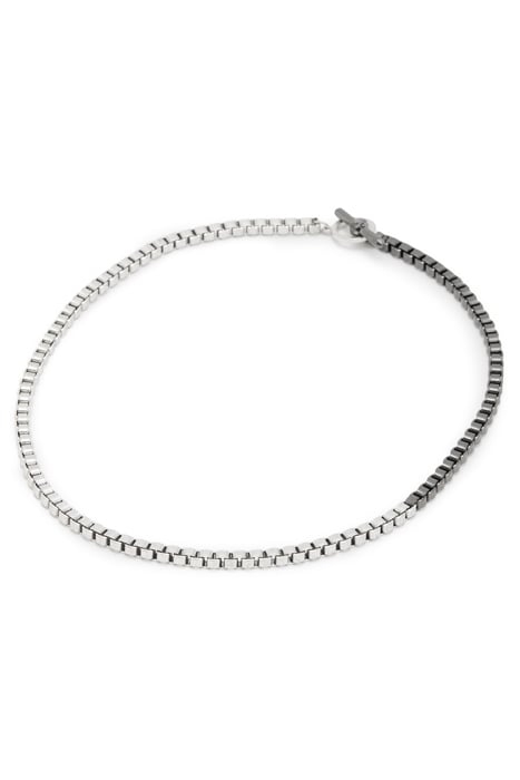 ZOE BOX CHAIN NCKLC WARM SILVER/BLACK 1