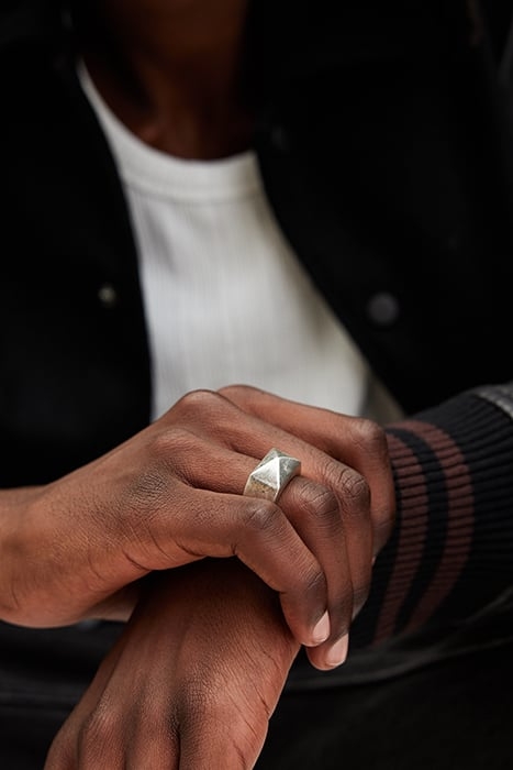 ODELL CHUNKY RING WARM SILVER 2