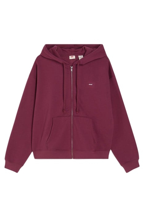 EVERYDAY ZIP HOODIE BURGUNDY BRUSHED FLE 3