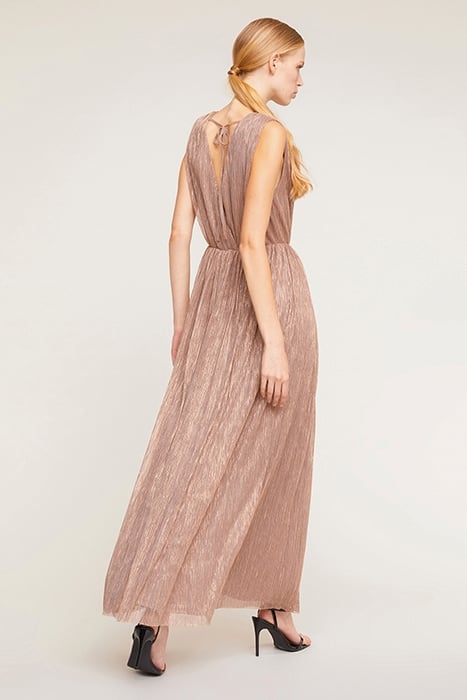 LONG ELEGANT LUREX DRESS PINK 2
