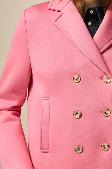 SCUBA FABRIC DOUBLE-BREASTED JACKET PINK 4