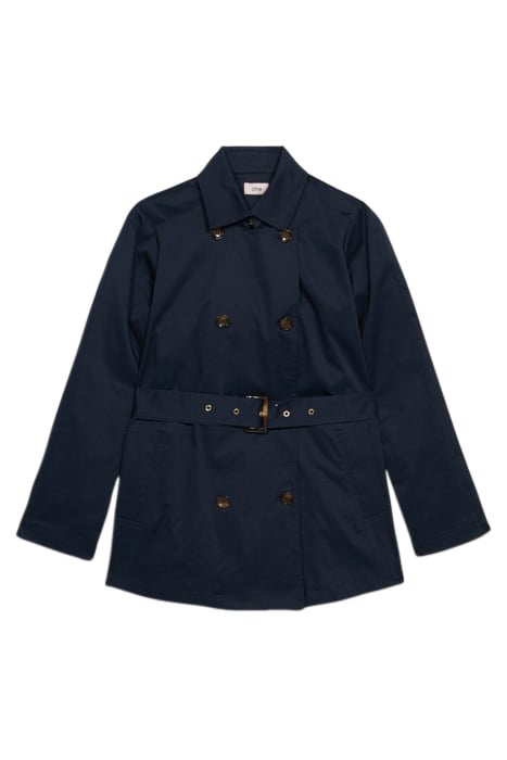 DOUBLE-BREASTED COTTON TRENCH COAT BLUE 3