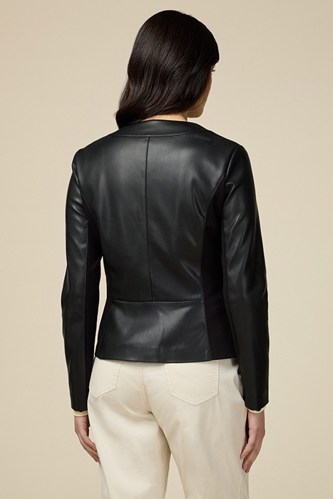 SLIM FIT WINTER JACKET IN COATED FABRIC BLACK 2