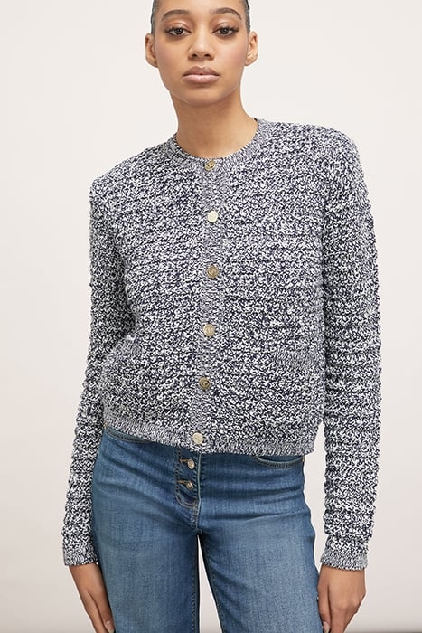 SHORT KNITTED CARDIGAN WHITE 1