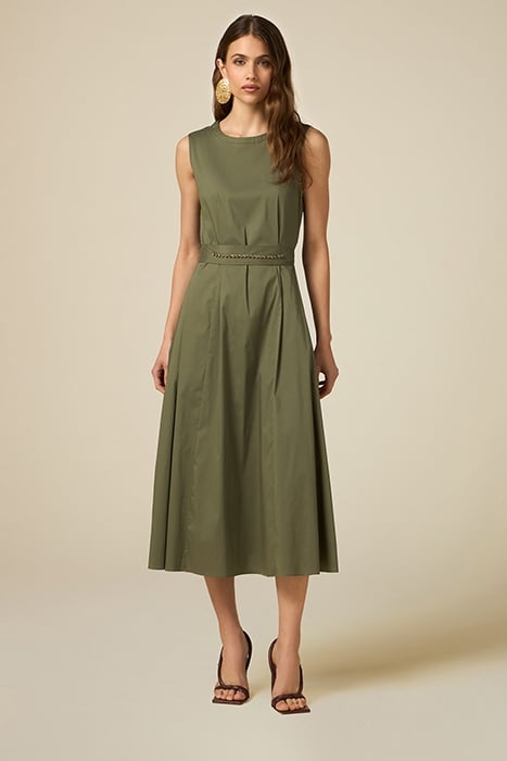 LONG DRESS WITH JEWEL BELT GREEN 1
