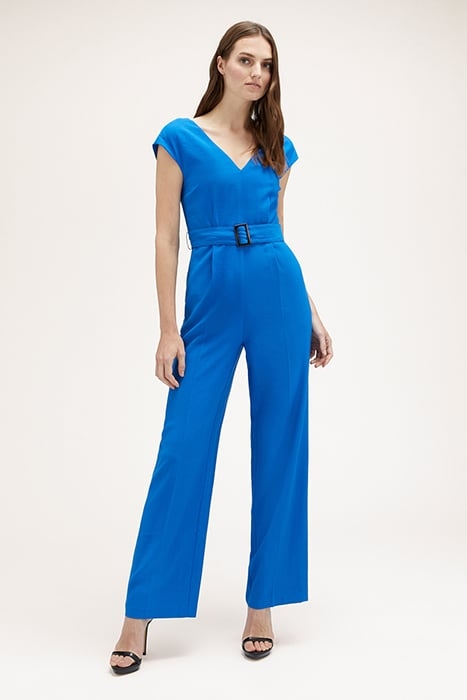 FLOWING LONG JUMPSUIT WITH BELT BLUE 1