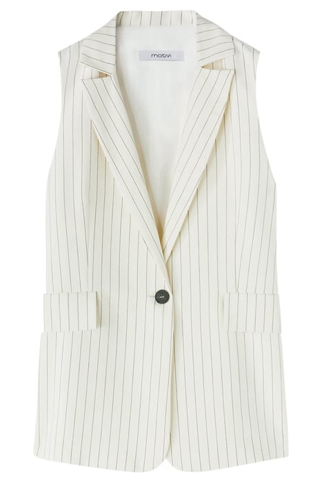 STRIPED LONG FLOWING WAISTCOAT WHITE 4