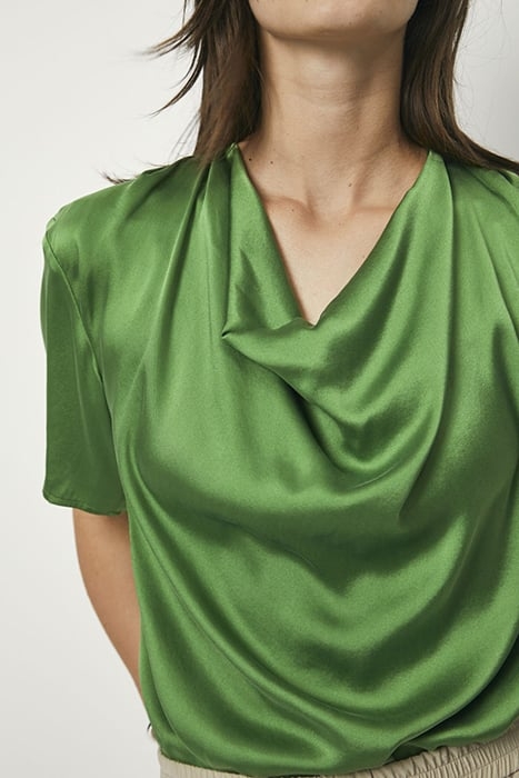 KESWICK SILK DRAPEY TOP BASIL GREEN 6