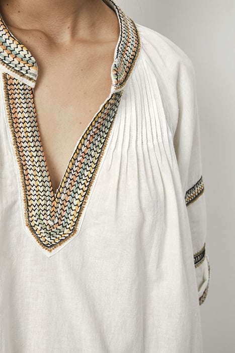 ZAZOU BOHEMIAN MINI DRESS BUTTER CREAM 8