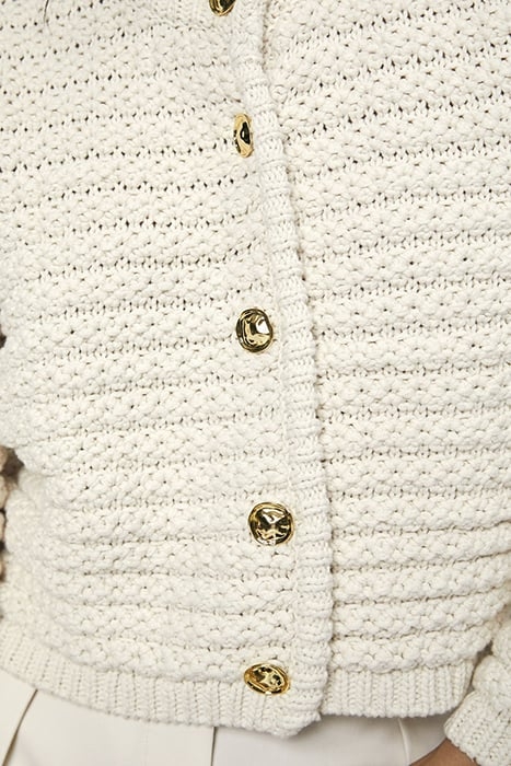 EZRO SOLID FANCY CARDIGAN BUTTER CREAM 6