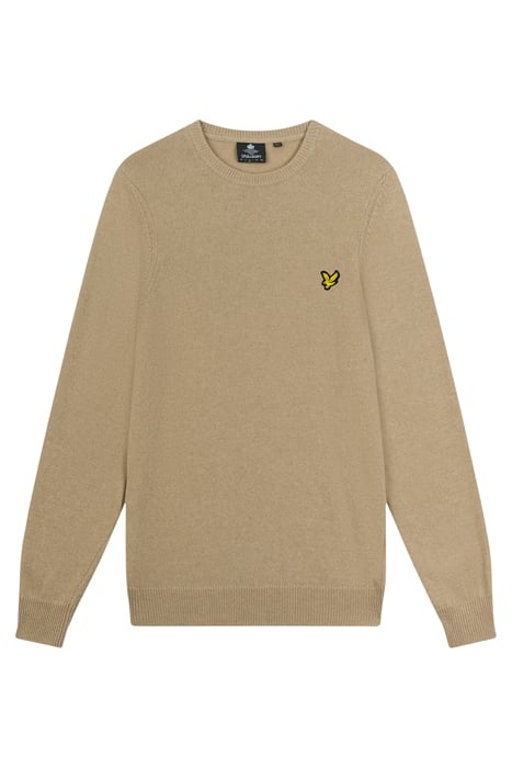 CREW NECK LAMBSWOOL BLEND JUMPER CAIRNGORN KHAKI MARL 4