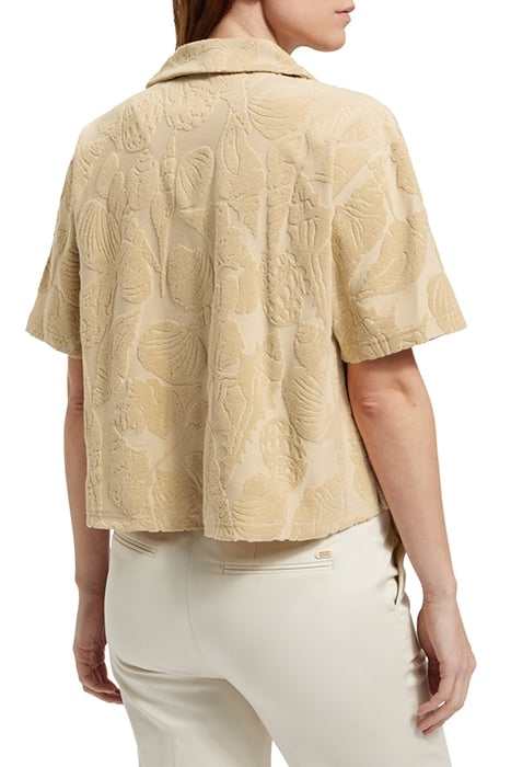JACQUARD TOWELING CAMP SHIRT MOCCA 2
