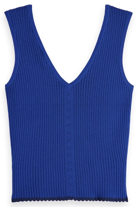 TIE BACK KNITTED TANK ELECTRIC BLUE 2