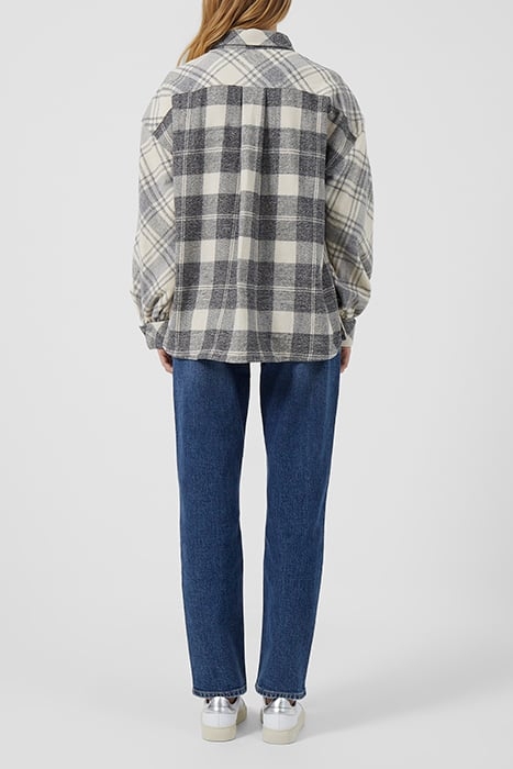 ARLA FLANNEL BALOON SLV SHIRT CLASSIC CREAM MULTI 3