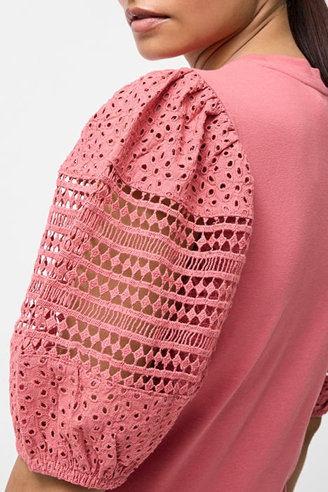 CROCHET LACE PUFF SLEEVE TOP ROSE KISS 4