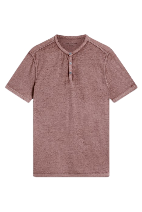 DUKE SHORT SLEEVE HENLEY WORN MAUVE 2
