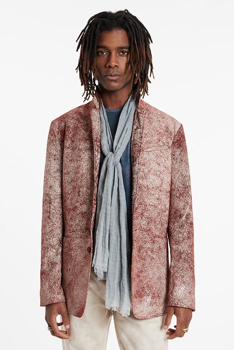 MULTI BUTTON STAND LAPEL CRANBERRY 1