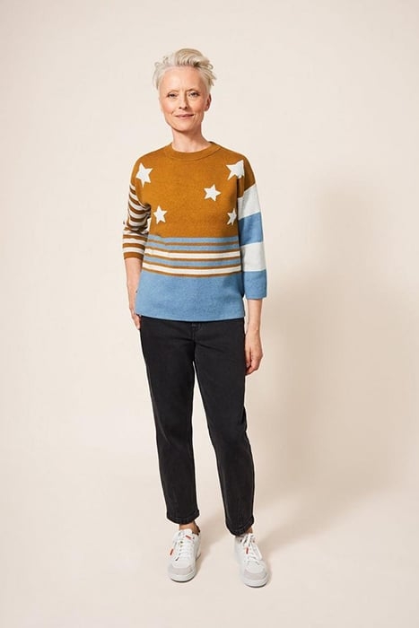 REVERSIBLE STAR JUMPER TEAL MULTI 1