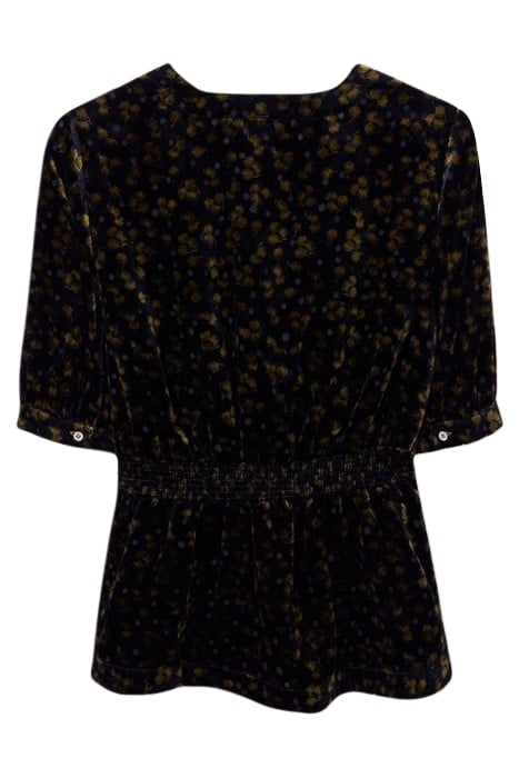 ISABELLE VELVET WRAP TOP GREY MULTI 2