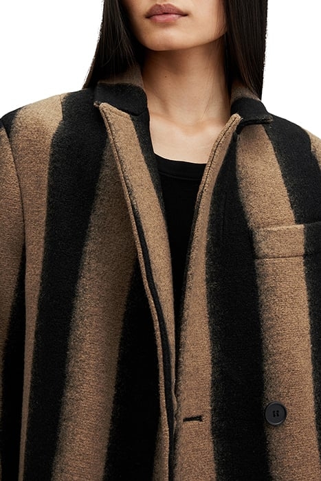 JAMES STRIPE COAT BROWN/BLACK 6