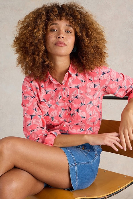 SOPHIE ORGANIC COTTON SHIRT RED PRINT 1