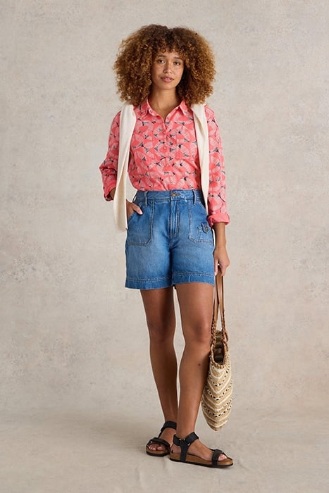 SOPHIE ORGANIC COTTON SHIRT RED PRINT 4