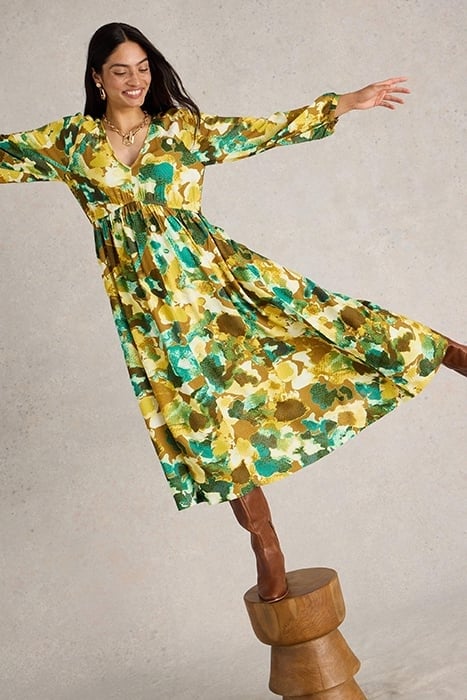 IMOGEN MIDI DRESS YELLOW PRINT 4
