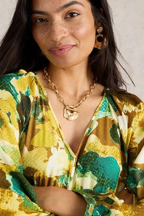 IMOGEN MIDI DRESS YELLOW PRINT 5