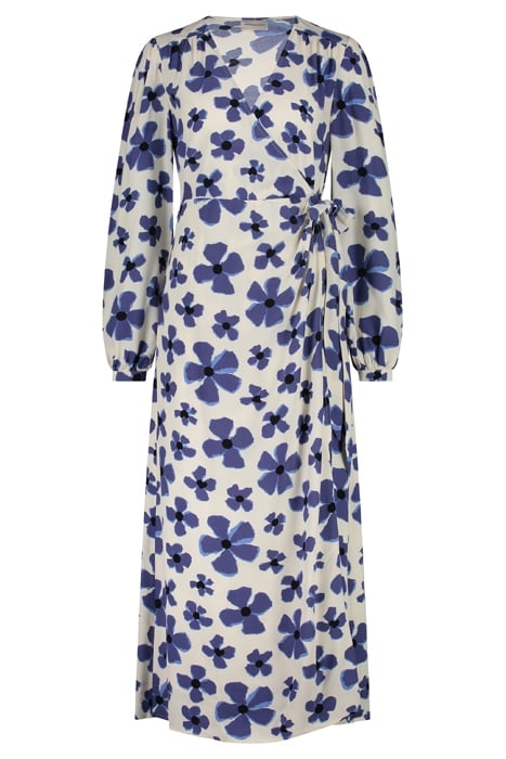 NIA DRESS CREAM WHITE/BLUE NIG 3