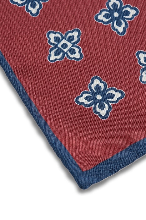 DARK RED FLOWERS POCKET SQUARE 3