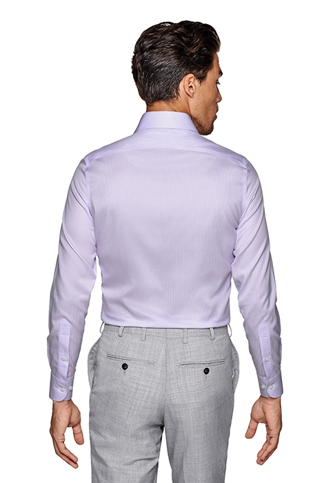 PURPLE STRIPED TWILL SLIM FIT SHIRT 2
