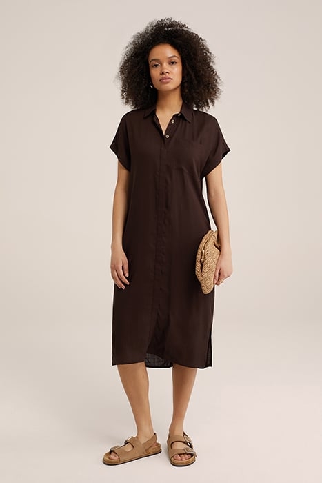 DRESS MID LENGTH DARK BROWN 1