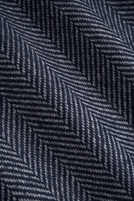 NAVY HERRINGBONE WIDE LEG STRAIGHT TROUSERS 8