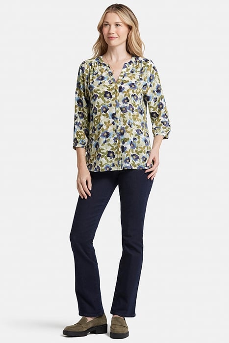 PINTUCK BLOUSE INDIGO BLOOMS 3
