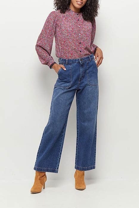 CALY - FUCHSIA SHIRT WITH ROMANTIC RECYCLED FOLIAGE PRINT 3