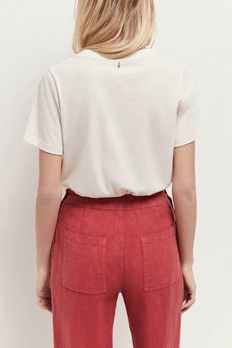 MIRA - PALM TREE SILK-SCREEN PRINTED ECRU ORGANIC COTTON T-S 2