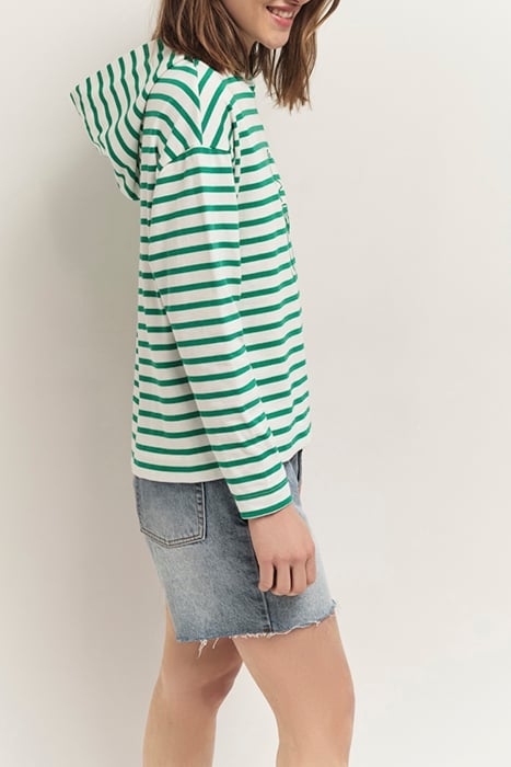 MELKI - ECRU T-SHIRT WITH GREEN GRASS STRIPES AND DANCER SCR 4