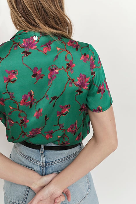 COREY - GREEN GRASS LENZING™ ECOVERO™ FESTIVE FLOWER PRINT T 4