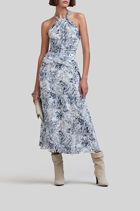 ECRU LENZING™ ECOVERO™ TATTOO-PRINT DRESS 1