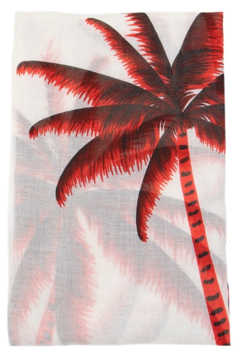 RED SCARF WITH PALM TREE MOTIF 3