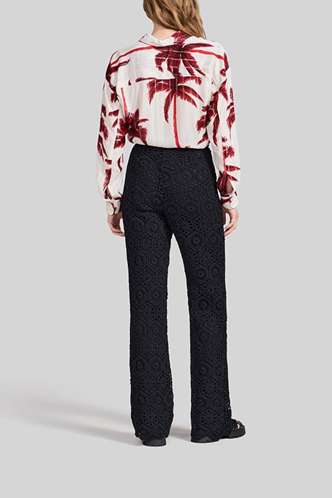 BLACK CROCHET WIDE-LEG TROUSERS 2