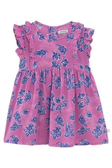 BABY GIRLS’ MAUVE LENZING™ ECOVERO™ INDIAN FLORAL DRESS 1