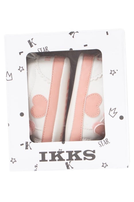 BABY GIRLS’ ECRU AND PINK TRAINERS WITH VELCRO 7