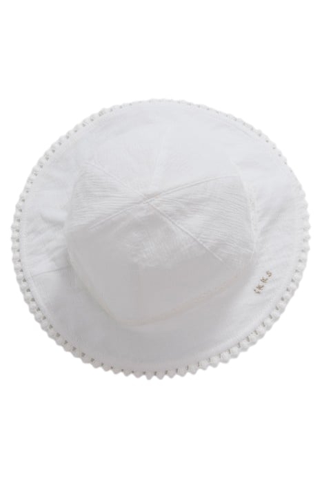 BABY GIRLS’ OFF-WHITE HAT WITH LACE BRAID 3