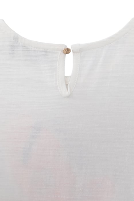 GIRLS’ WHITE ORGANIC COTTON T-SHIRT, NEON PINK BIRD IMAGE 5