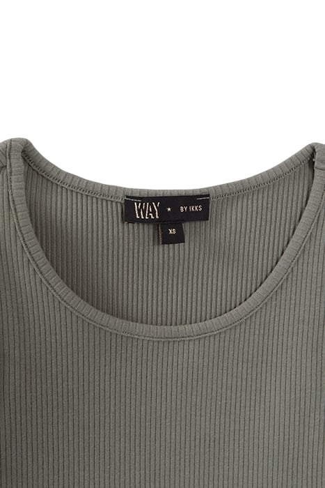 GIRLS’ KHAKI VEST TOP WITH LACE ON ARMHOLES 3